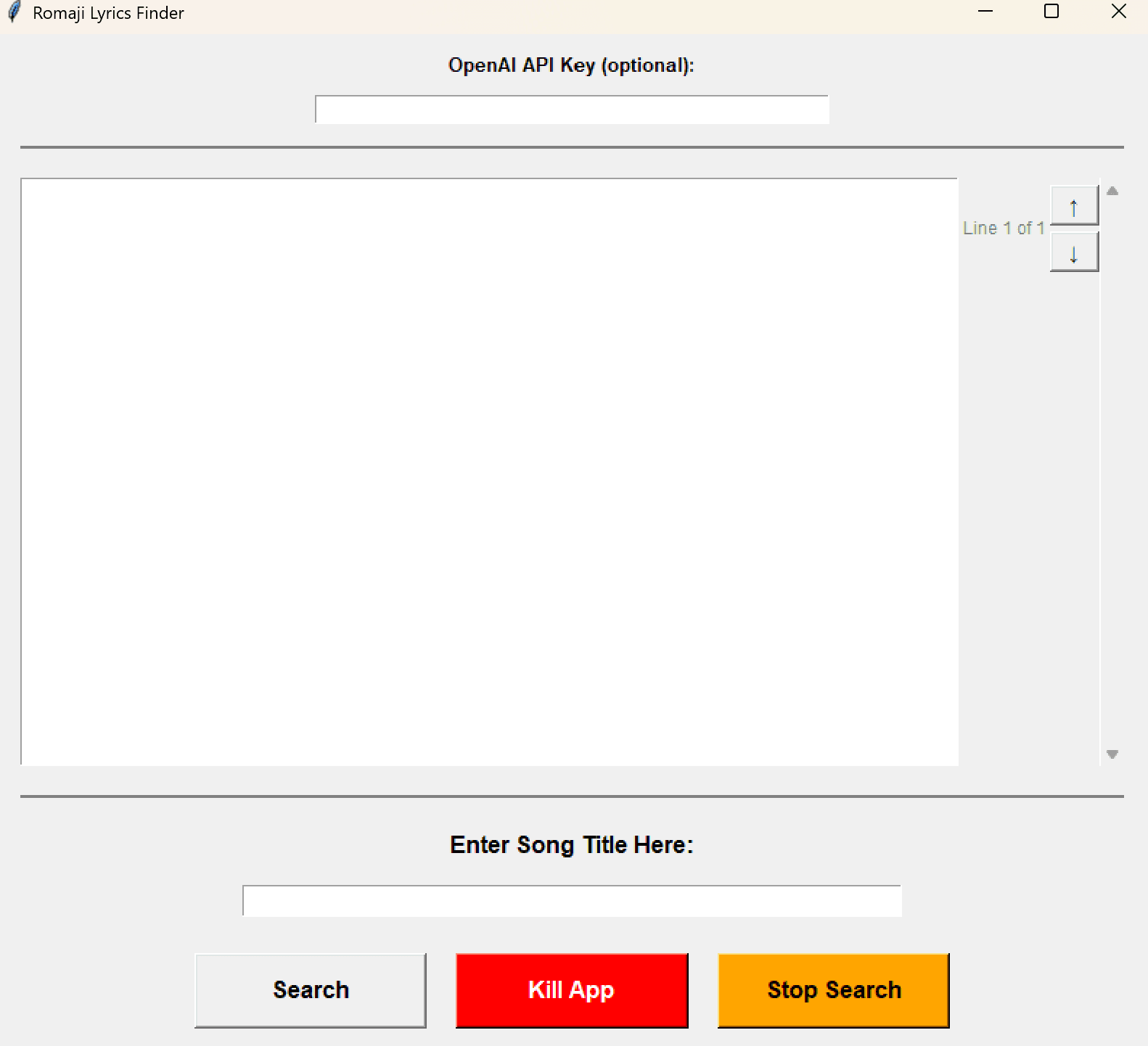 Popup lyrics tool UI
